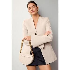 Tory Burch Off-White Fleming Mini Crescent Bag with Chipping, Stains, Surface